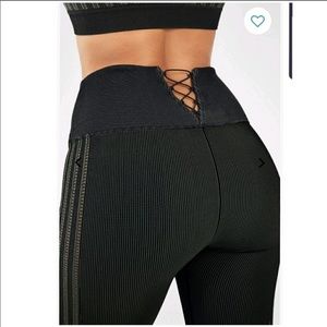 Black Fabletics High-Waisted Seamless Rib Leggings